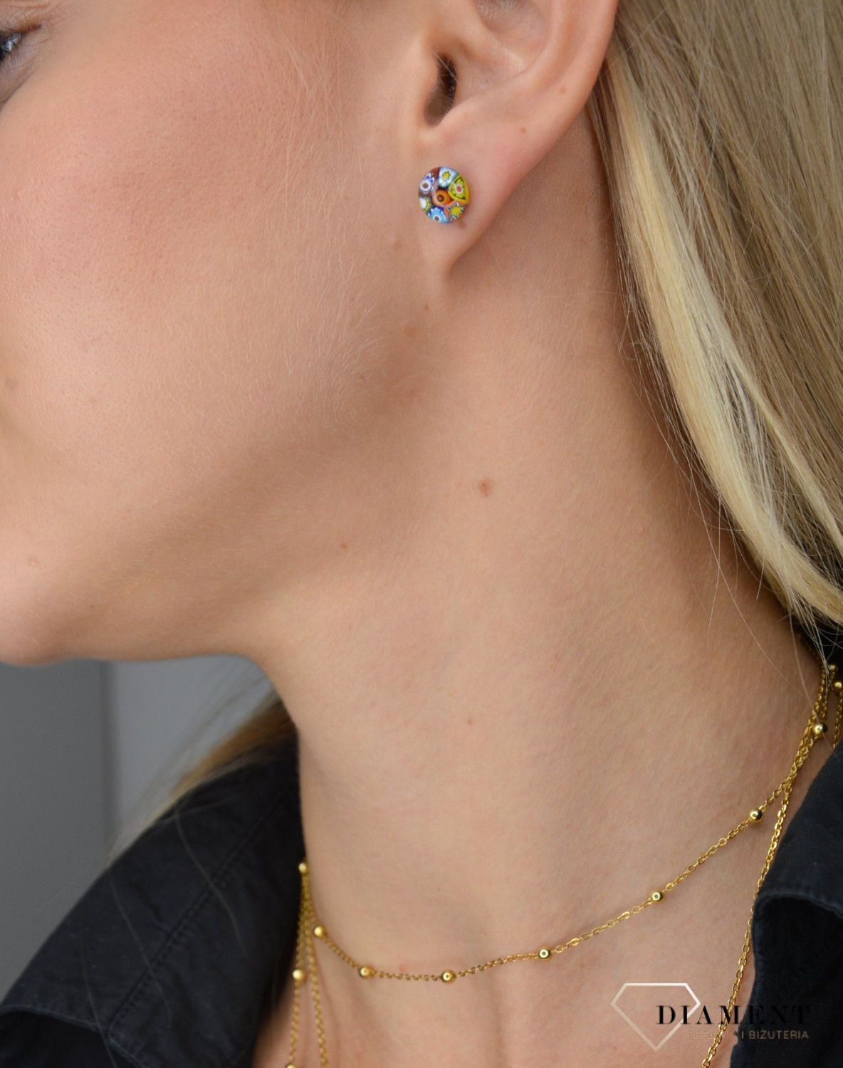 Kolczyki sztyfty szkło weneckie kolorowe Murano 20.jpg